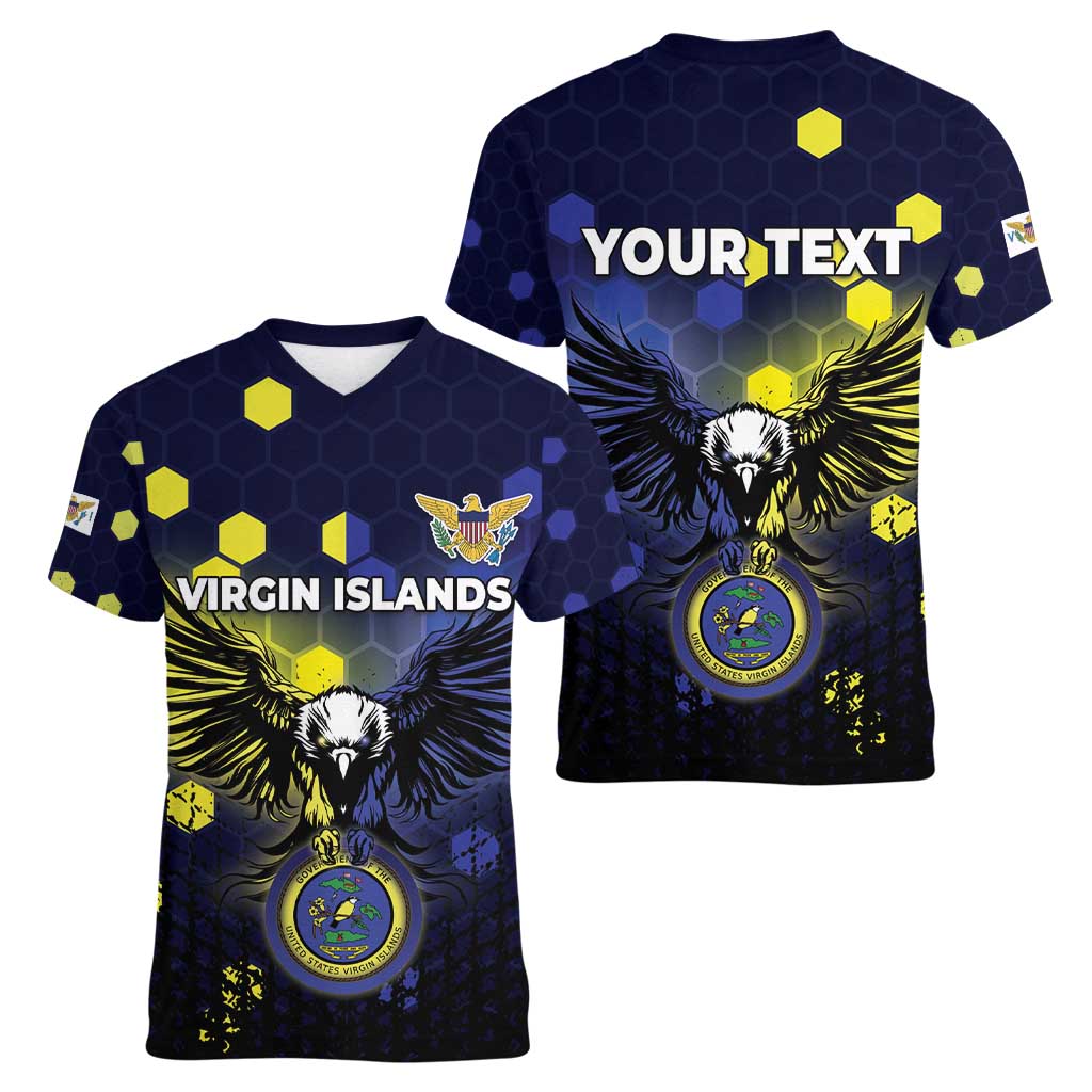 Personalized United States Virgin Islands Women V-Neck T-Shirt Eagle Bird Unique Style - Wonder Print Shop
