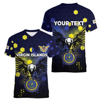 Personalized United States Virgin Islands Women V-Neck T-Shirt Eagle Bird Unique Style - Wonder Print Shop