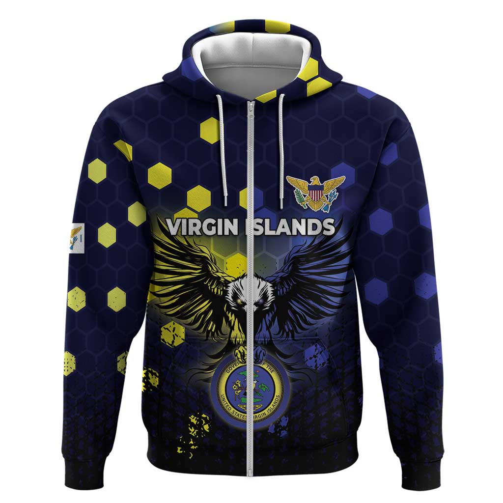 Personalized United States Virgin Islands Zip Hoodie Eagle Bird Unique Style - Wonder Print Shop