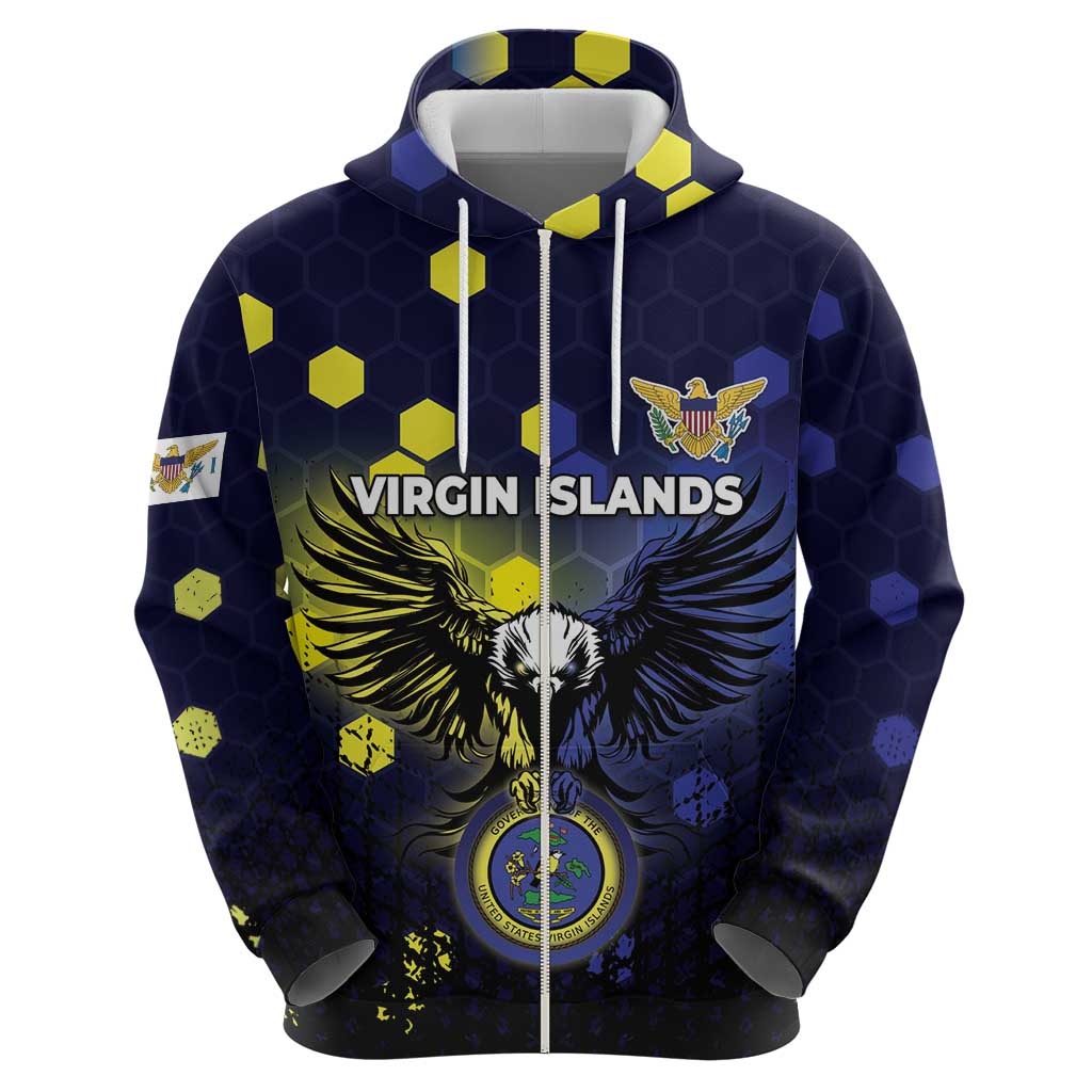 Personalized United States Virgin Islands Zip Hoodie Eagle Bird Unique Style - Wonder Print Shop