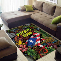Puerto Rico Area Rug The Coqui Frog Tropical Doodle Style - Wonder Print Shop