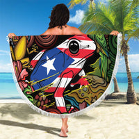 Puerto Rico Beach Blanket The Coqui Frog Tropical Doodle Style - Wonder Print Shop