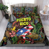 Puerto Rico Bedding Set The Coqui Frog Tropical Doodle Style - Wonder Print Shop