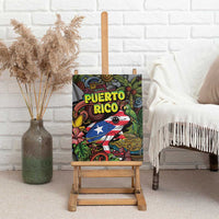 Puerto Rico Canvas Wall Art The Coqui Frog Tropical Doodle Style - Wonder Print Shop