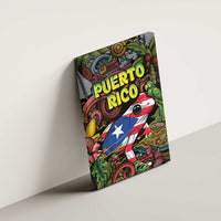 Puerto Rico Canvas Wall Art The Coqui Frog Tropical Doodle Style - Wonder Print Shop