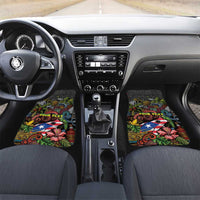 Puerto Rico Car Mats The Coqui Frog Tropical Doodle Style - Wonder Print Shop