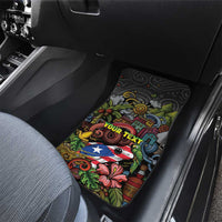 Puerto Rico Car Mats The Coqui Frog Tropical Doodle Style - Wonder Print Shop