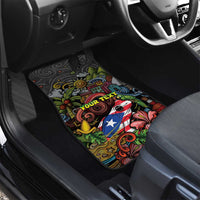 Puerto Rico Car Mats The Coqui Frog Tropical Doodle Style - Wonder Print Shop