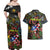 Personalized Puerto Rico Couples Matching Off Shoulder Maxi Dress and Hawaiian Shirt The Coqui Frog Tropical Doodle Style - Wonder Print Shop