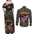Personalized Puerto Rico Couples Matching Off Shoulder Maxi Dress and Long Sleeve Button Shirt The Coqui Frog Tropical Doodle Style - Wonder Print Shop