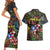 Personalized Puerto Rico Couples Matching Short Sleeve Bodycon Dress and Hawaiian Shirt The Coqui Frog Tropical Doodle Style - Wonder Print Shop