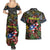 Personalized Puerto Rico Couples Matching Summer Maxi Dress and Hawaiian Shirt The Coqui Frog Tropical Doodle Style - Wonder Print Shop