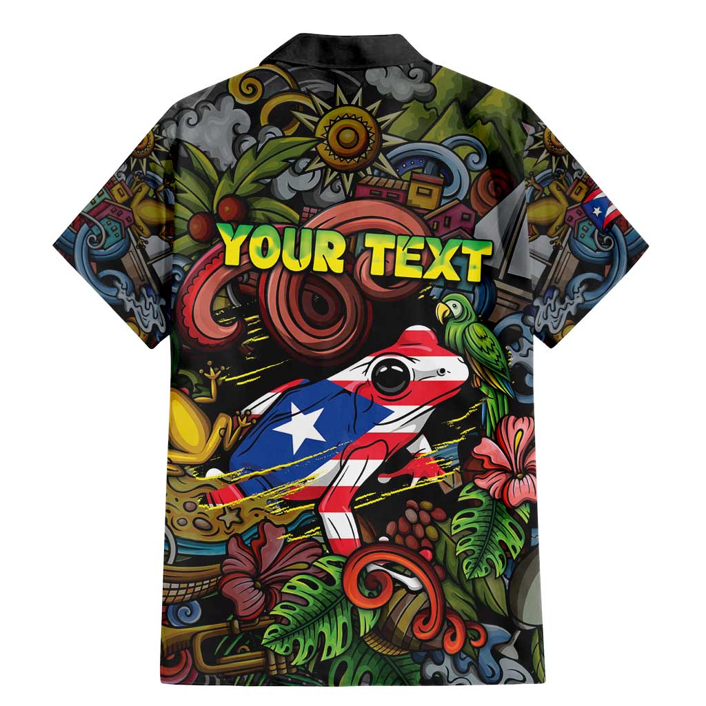 Personalized Puerto Rico Family Matching Mermaid Dress and Hawaiian Shirt The Coqui Frog Tropical Doodle Style - Wonder Print Shop