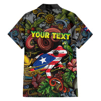 Personalized Puerto Rico Family Matching Short Sleeve Bodycon Dress and Hawaiian Shirt The Coqui Frog Tropical Doodle Style - Wonder Print Shop