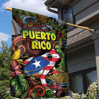 Puerto Rico Garden Flag The Coqui Frog Tropical Doodle Style - Wonder Print Shop