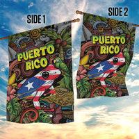 Puerto Rico Garden Flag The Coqui Frog Tropical Doodle Style - Wonder Print Shop