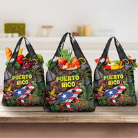 Puerto Rico Grocery Bag The Coqui Frog Tropical Doodle Style - Wonder Print Shop