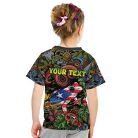 Personalized Puerto Rico Kid T Shirt The Coqui Frog Tropical Doodle Style - Wonder Print Shop