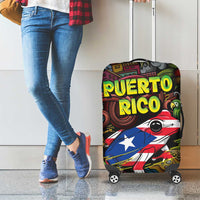 Puerto Rico Luggage Cover The Coqui Frog Tropical Doodle Style - Wonder Print Shop