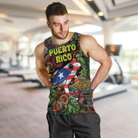 Personalized Puerto Rico Men Tank Top The Coqui Frog Tropical Doodle Style - Wonder Print Shop