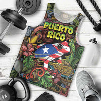Personalized Puerto Rico Men Tank Top The Coqui Frog Tropical Doodle Style - Wonder Print Shop