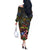 Personalized Puerto Rico Off The Shoulder Long Sleeve Dress The Coqui Frog Tropical Doodle Style - Wonder Print Shop
