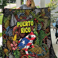 Puerto Rico Quilt The Coqui Frog Tropical Doodle Style - Wonder Print Shop