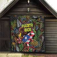 Puerto Rico Quilt The Coqui Frog Tropical Doodle Style - Wonder Print Shop