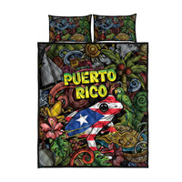 Puerto Rico Quilt Bed Set The Coqui Frog Tropical Doodle Style - Wonder Print Shop