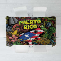 Puerto Rico Tablecloth The Coqui Frog Tropical Doodle Style - Wonder Print Shop