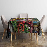 Puerto Rico Tablecloth The Coqui Frog Tropical Doodle Style - Wonder Print Shop