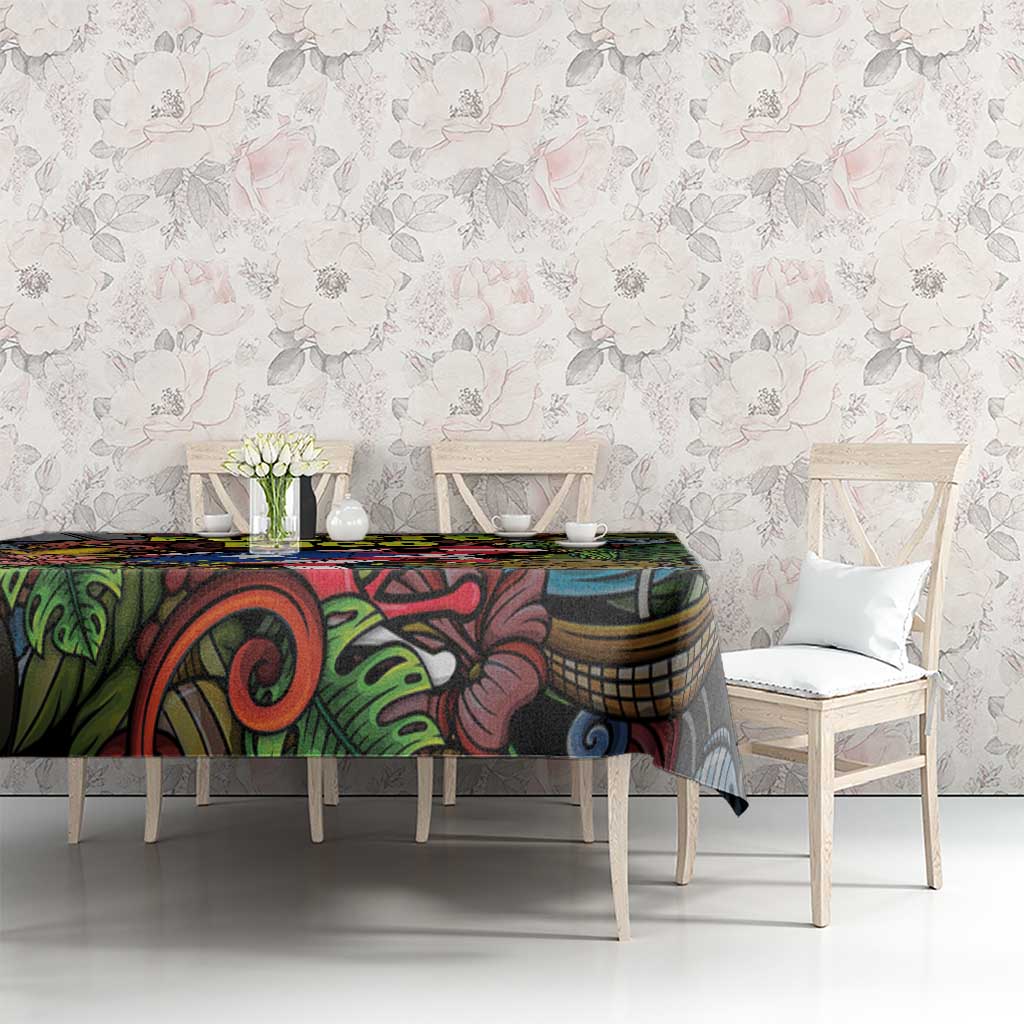 Puerto Rico Tablecloth The Coqui Frog Tropical Doodle Style - Wonder Print Shop