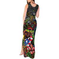 Personalized Puerto Rico Tank Maxi Dress The Coqui Frog Tropical Doodle Style - Wonder Print Shop