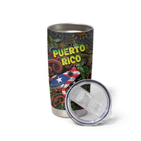 Personalized Puerto Rico Tumbler Cup The Coqui Frog Tropical Doodle Style - Wonder Print Shop