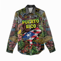 Personalized Puerto Rico Women Casual Shirt The Coqui Frog Tropical Doodle Style - Wonder Print Shop