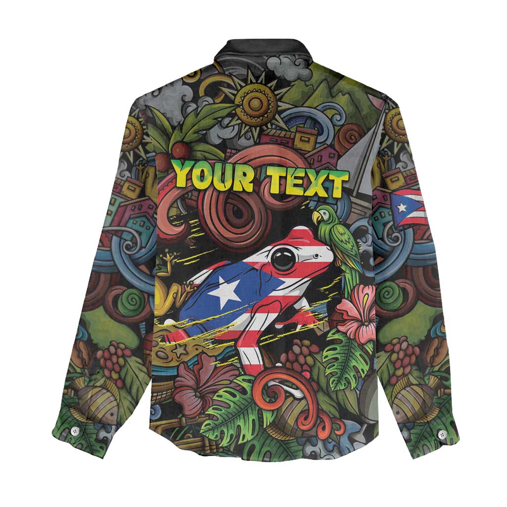 Personalized Puerto Rico Women Casual Shirt The Coqui Frog Tropical Doodle Style - Wonder Print Shop