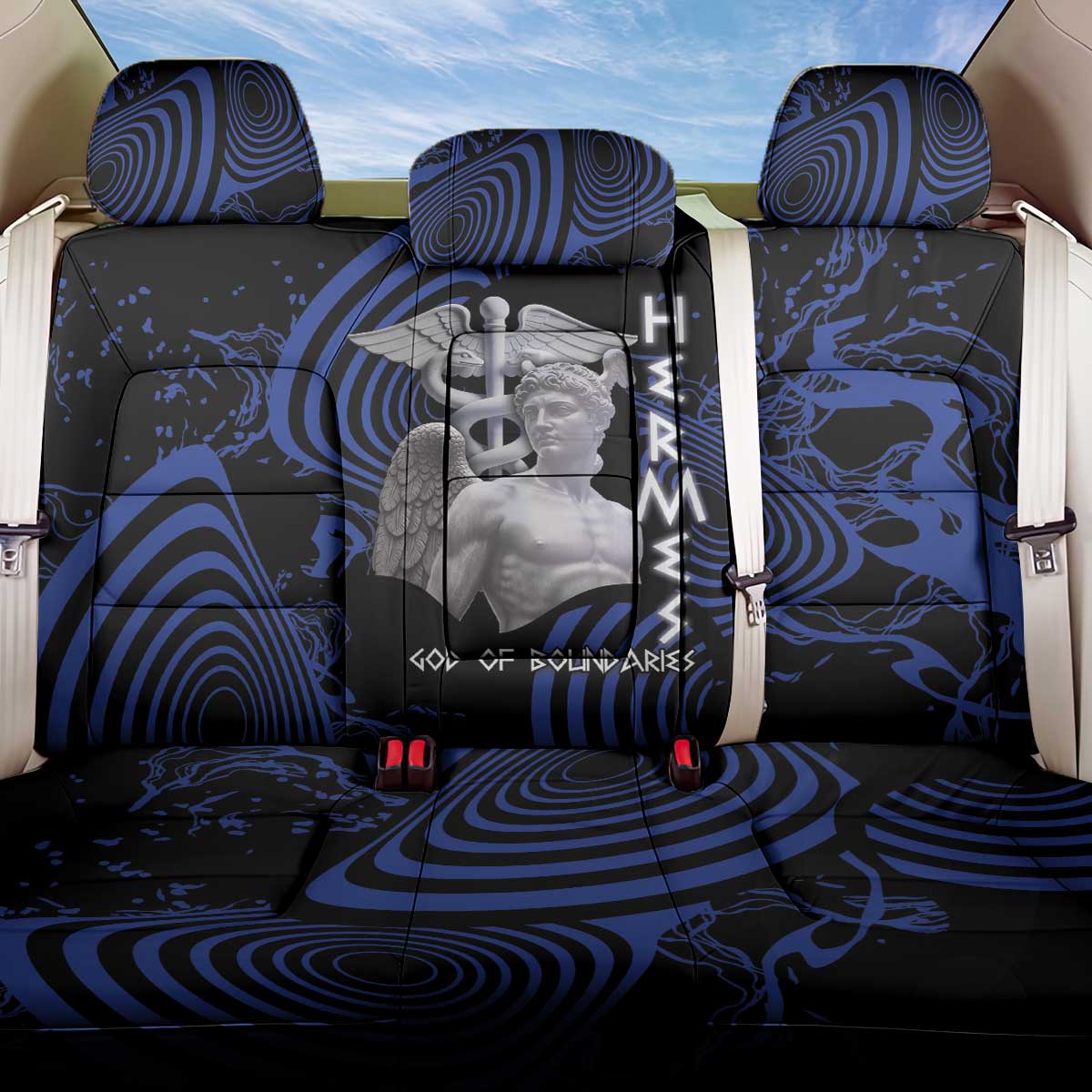 Ancient Greek Hermes Back Car Seat Cover God Of Boundaries - Wonder Print Shop