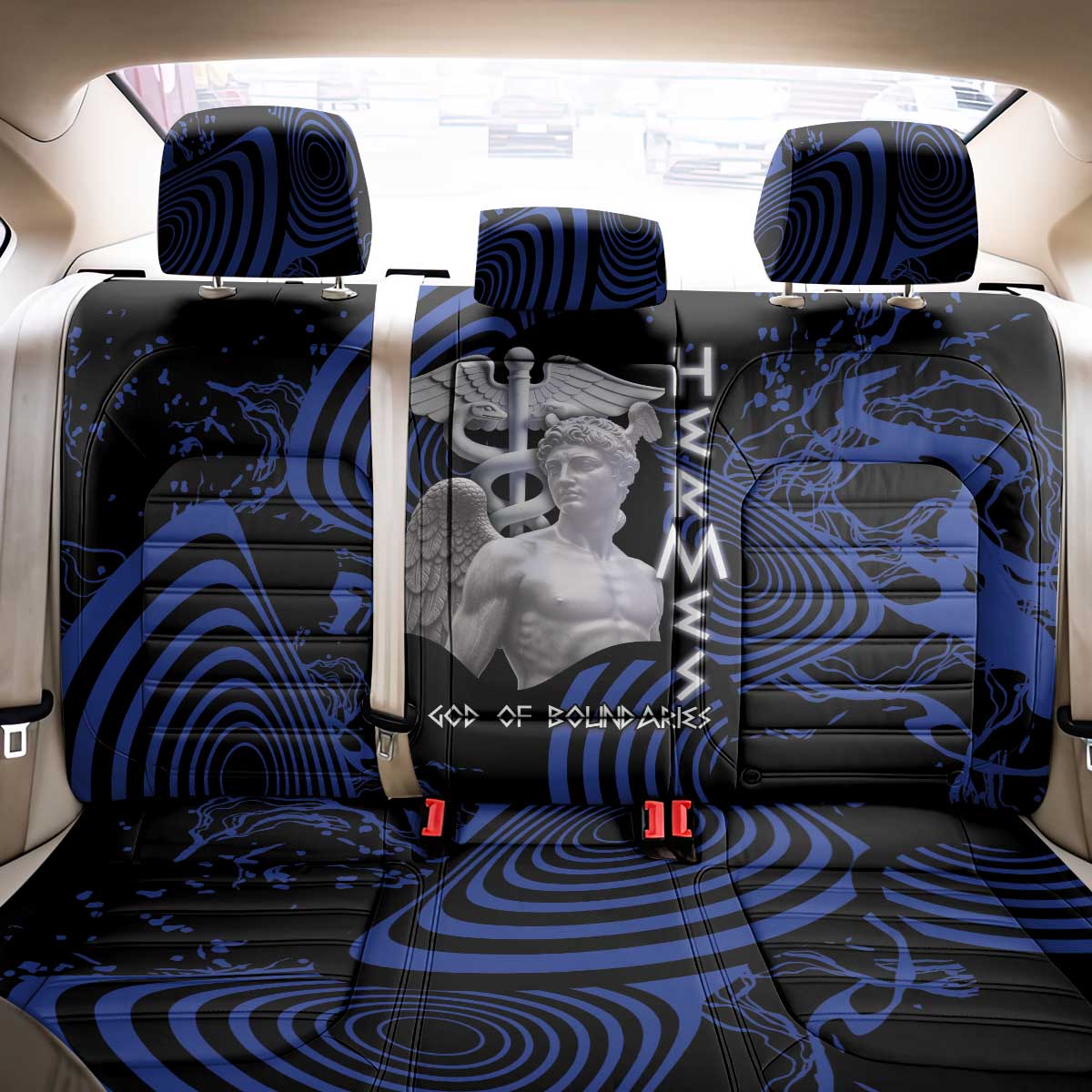 Ancient Greek Hermes Back Car Seat Cover God Of Boundaries - Wonder Print Shop