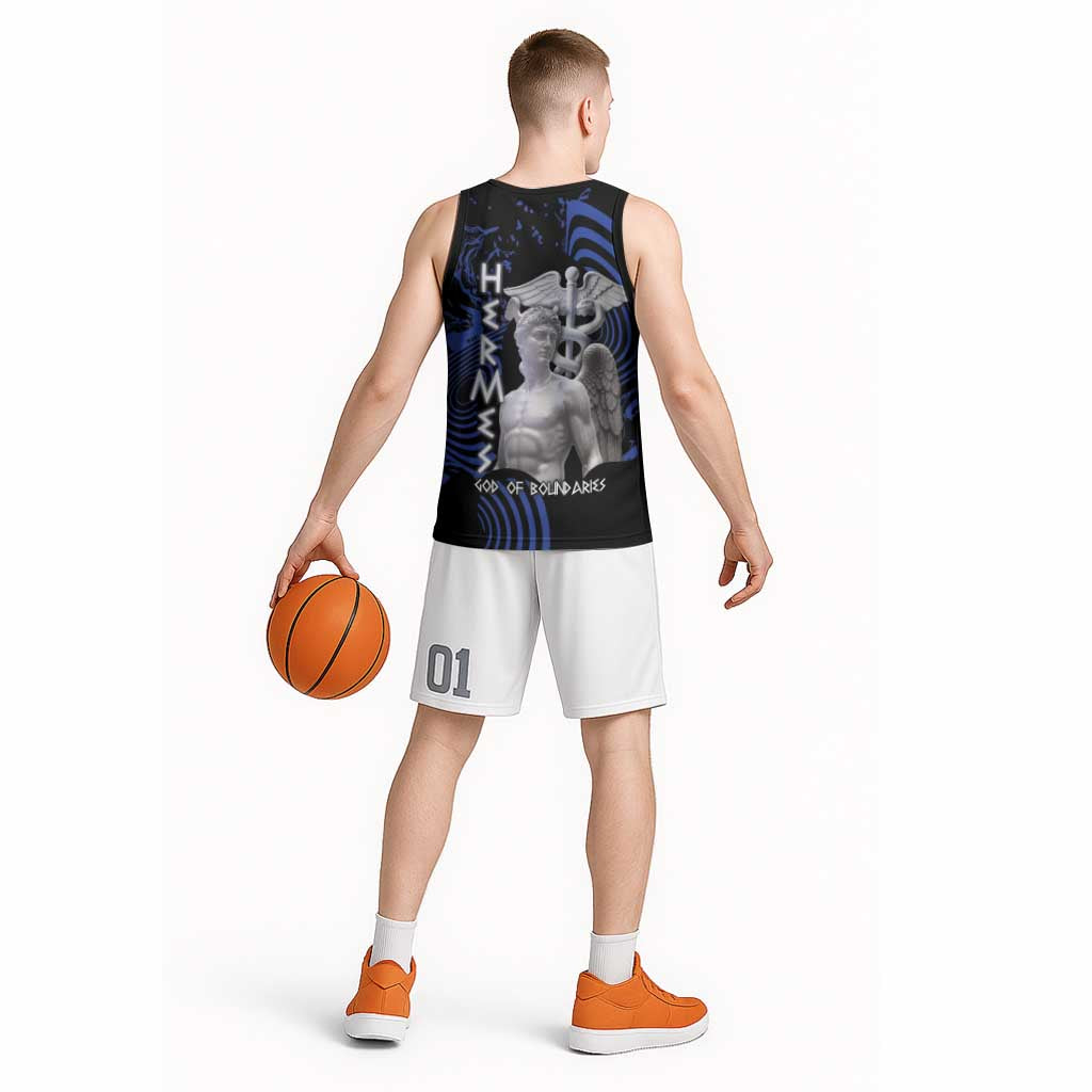 Ancient Greek Hermes Basketball Jersey God Of Boundaries - Wonder Print Shop