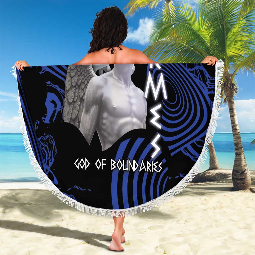 Ancient Greek Hermes Beach Blanket God Of Boundaries - Wonder Print Shop