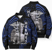 Ancient Greek Hermes Bomber Puffer Jacket God Of Boundaries - Wonder Print Shop