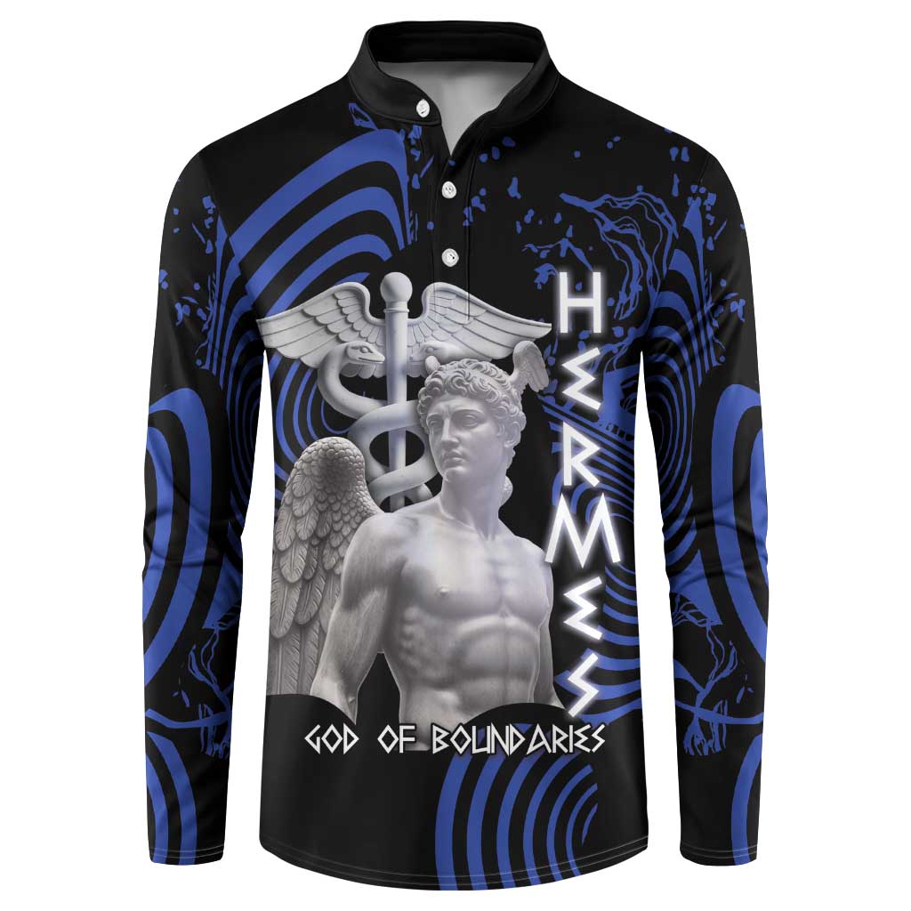 Ancient Greek Hermes Button Sweatshirt God Of Boundaries - Wonder Print Shop