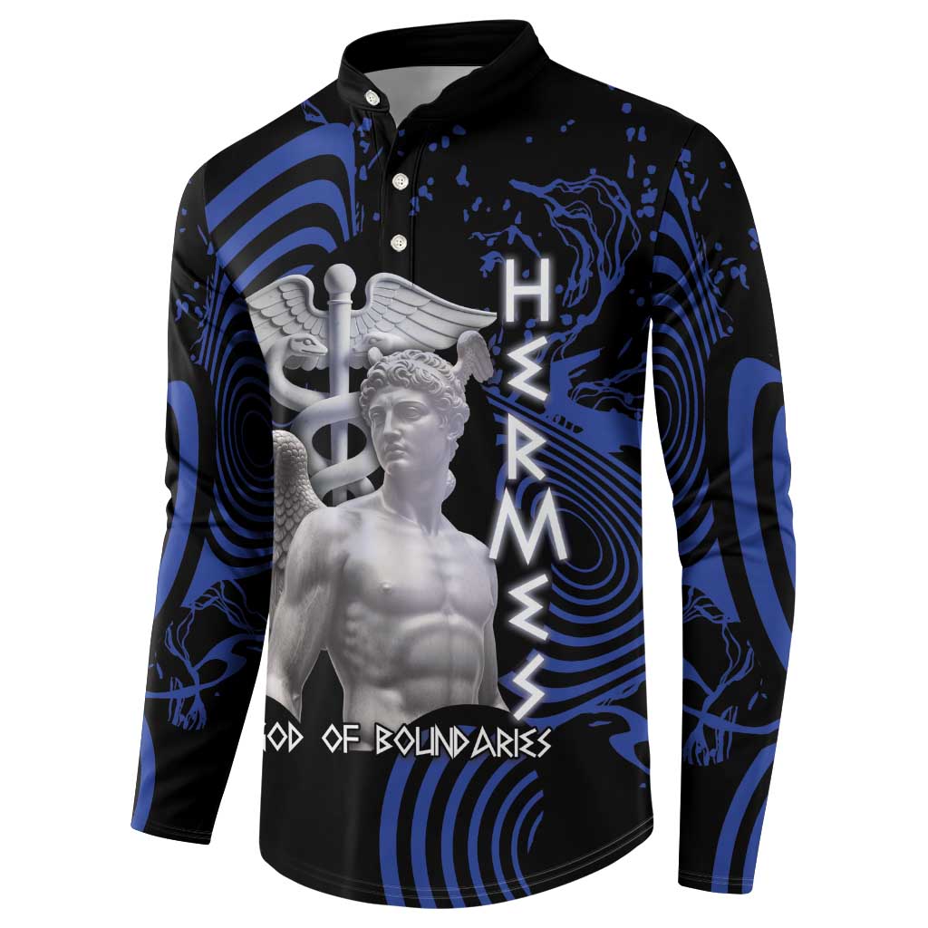 Ancient Greek Hermes Button Sweatshirt God Of Boundaries - Wonder Print Shop