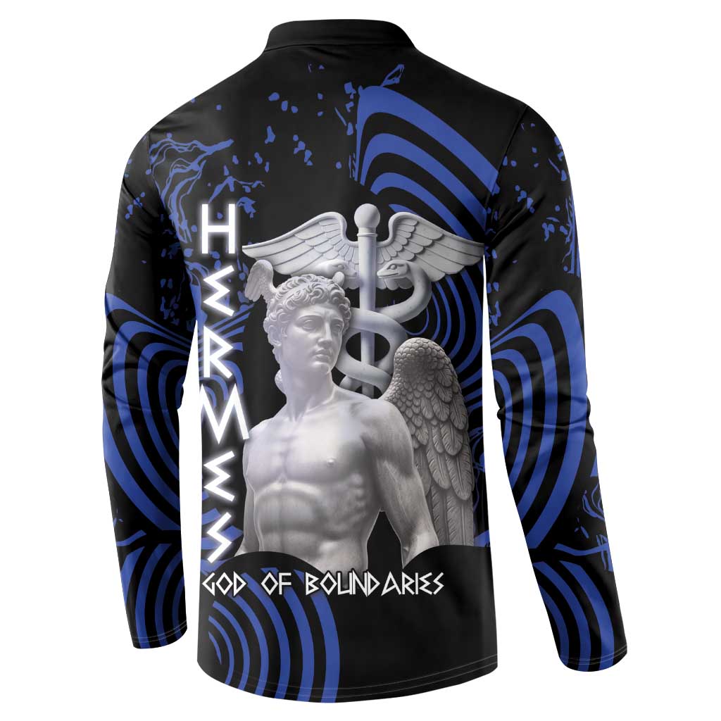 Ancient Greek Hermes Button Sweatshirt God Of Boundaries - Wonder Print Shop