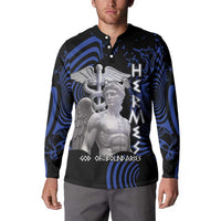 Ancient Greek Hermes Button Sweatshirt God Of Boundaries - Wonder Print Shop