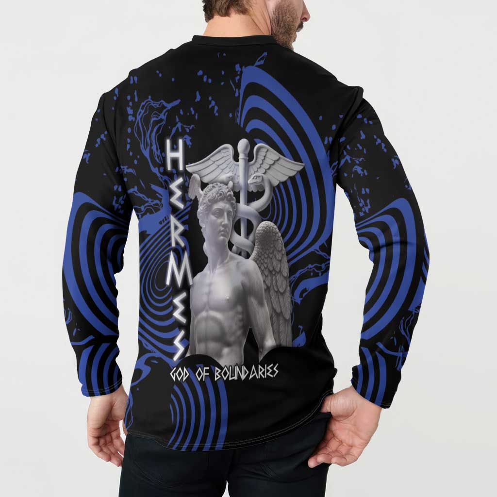 Ancient Greek Hermes Button Sweatshirt God Of Boundaries - Wonder Print Shop