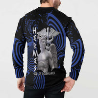 Ancient Greek Hermes Button Sweatshirt God Of Boundaries - Wonder Print Shop