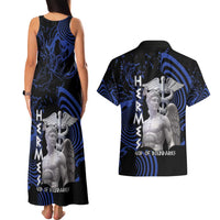 Ancient Greek Hermes Couples Matching Tank Maxi Dress and Hawaiian Shirt God Of Boundaries - Wonder Print Shop