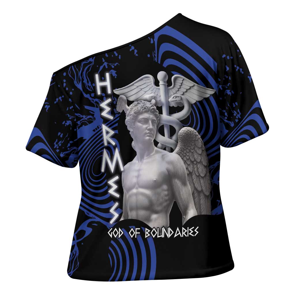 Ancient Greek Hermes Cross Shoulder Shirt God Of Boundaries - Wonder Print Shop