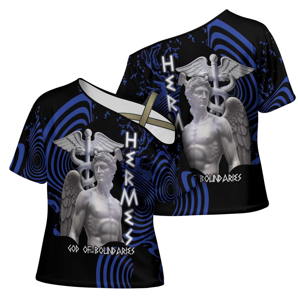 Ancient Greek Hermes Cross Shoulder Shirt God Of Boundaries - Wonder Print Shop